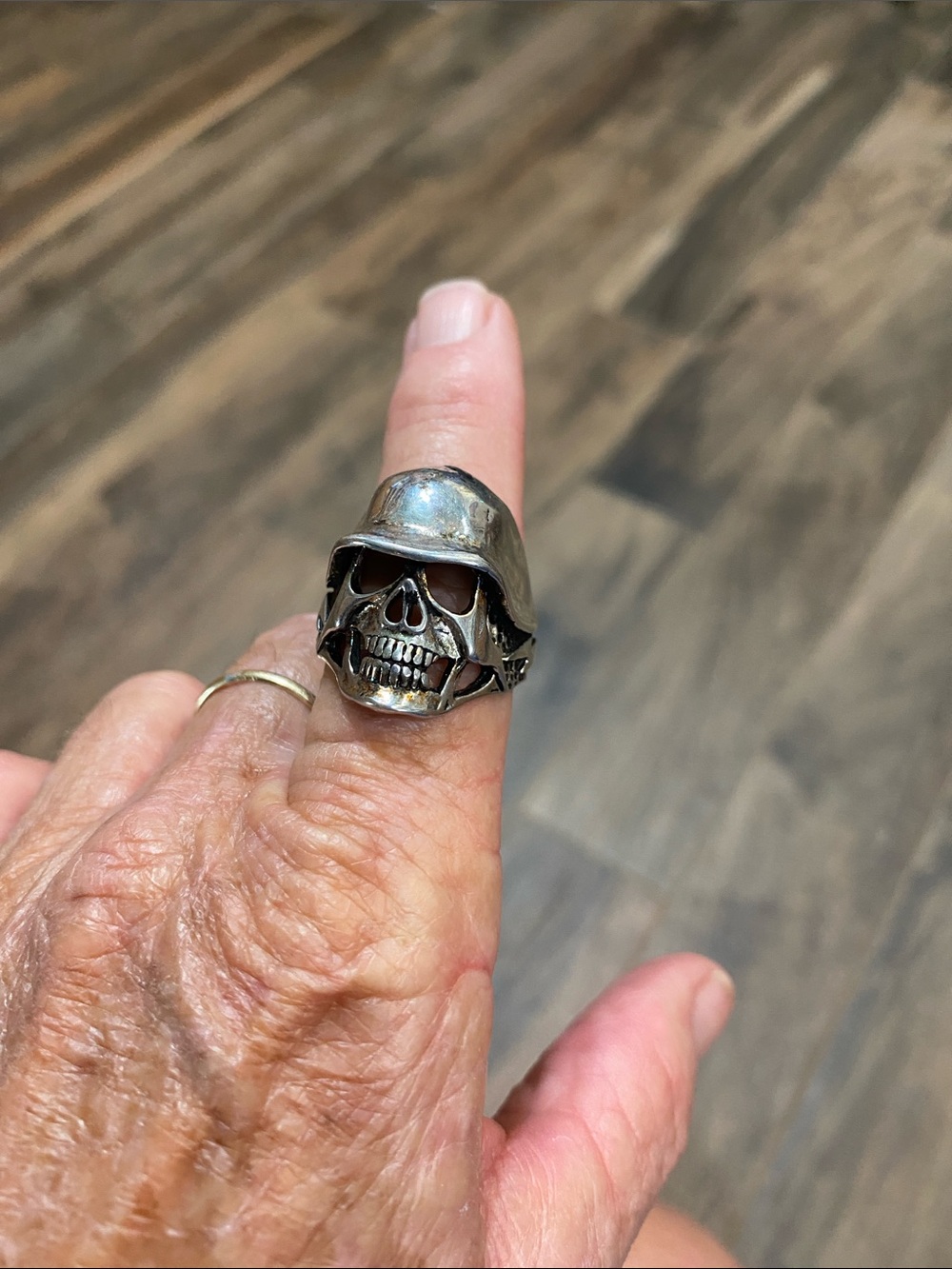 Edgy vintage skull ring